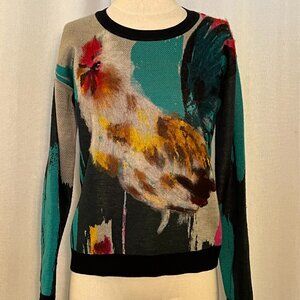 Anthropologie Chicken Rooster Sweater